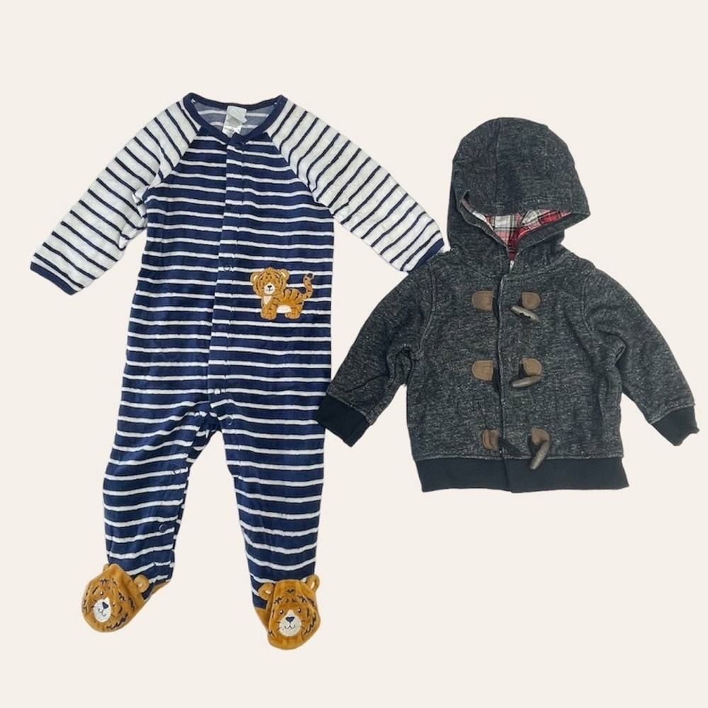 Baby kids bundle footed pajama knit sweater 6 month